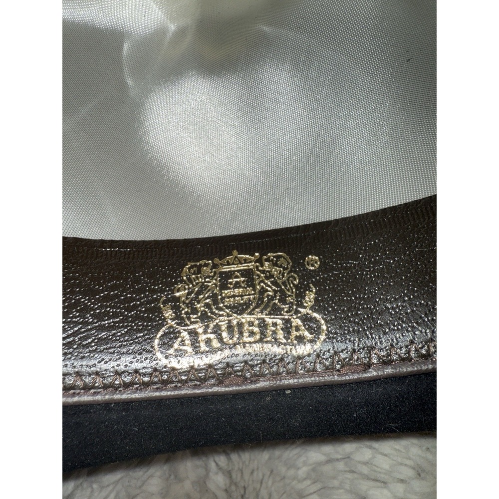 Akubra Kiandra Australian Cowboy Outback Black Pure Fur Felt Hat Size 54 - Picture 4 of 10